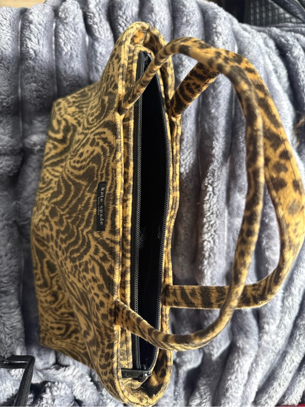 GUC Faux Leopard-Print Camel Brown and Black Tote Bag
